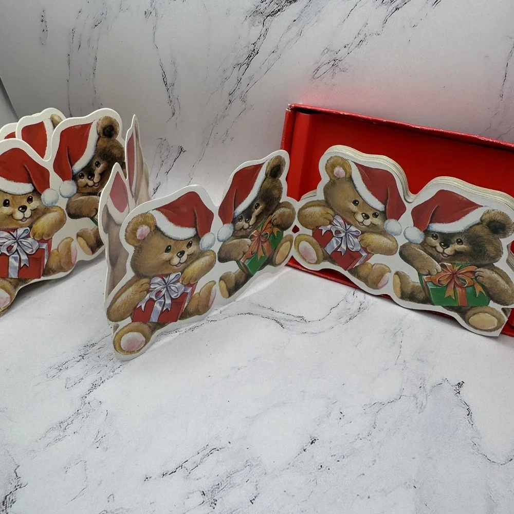 Vintage Russ Teddy Bear Holiday Cutouts Decorative Paper Garland